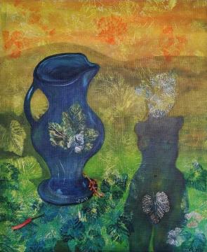 Majolka (Akril-platno 60x50 - 2023) Irena Gorenc